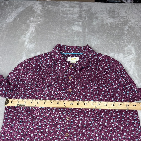 Anthropologie Maeve Purple Blue White Ditzy
Calico Floral Print Button Top 6 - Picture 11 of 16